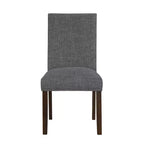 GDFStudio Carter – Chaises de salle à manger classiques modernes en bois, rembourrées avec dossier en tissu texturé et clous décoratifs (lot de 2)