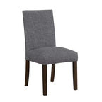 GDFStudio Carter – Chaises de salle à manger classiques modernes en bois, rembourrées avec dossier en tissu texturé et clous décoratifs (lot de 2)