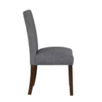 GDFStudio Carter – Chaises de salle à manger classiques modernes en bois, rembourrées avec dossier en tissu texturé et clous décoratifs (lot de 2)