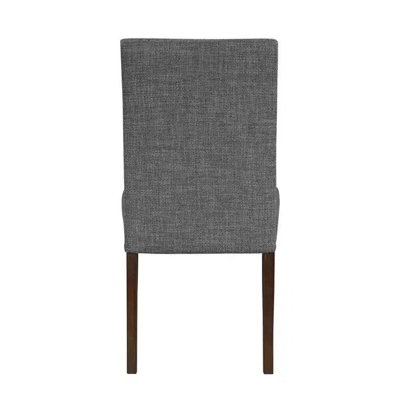 GDFStudio Carter – Chaises de salle à manger classiques modernes en bois, rembourrées avec dossier en tissu texturé et clous décoratifs (lot de 2)