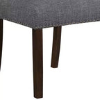 GDFStudio Carter – Chaises de salle à manger classiques modernes en bois, rembourrées avec dossier en tissu texturé et clous décoratifs (lot de 2)