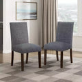 GDFStudio Carter Modern Classic Wood Upholstered Dining Chairs with Textured Fabric Seat Back and Nailhead Trim (Set of 2)