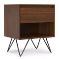 Moreno 20 inch Wide Industrial Modern Nightstand in Walnut