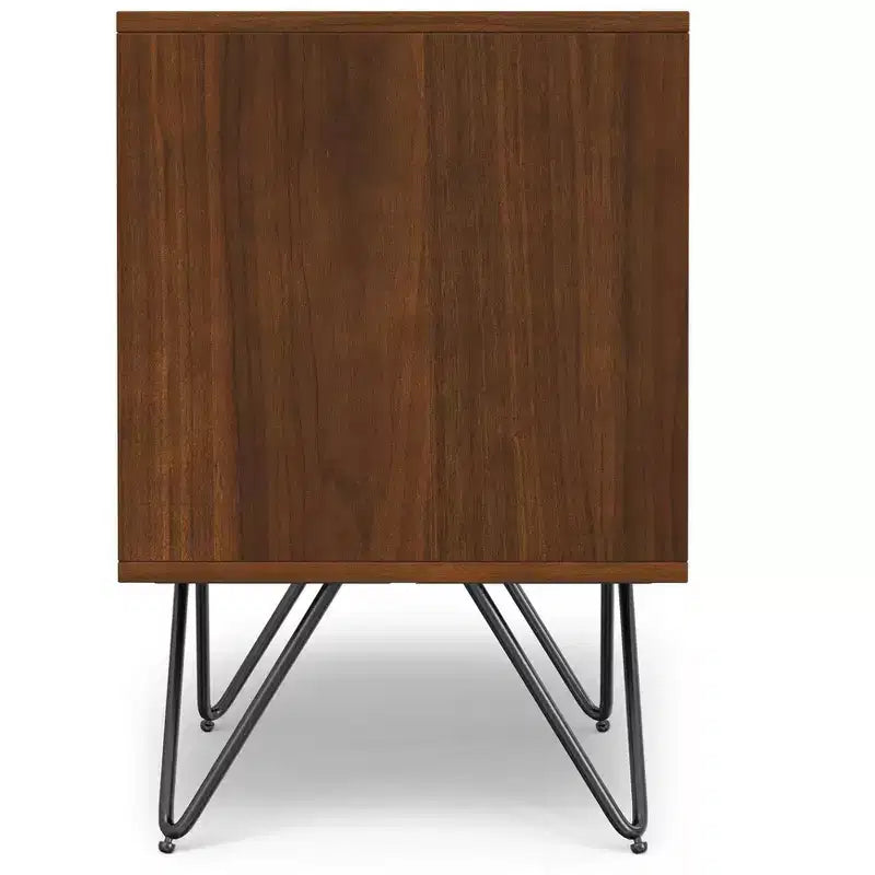 Table de chevet industrielle moderne Moreno de 20 pouces de large en noyer