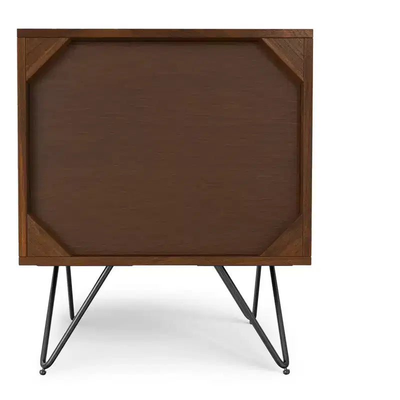 Table de chevet industrielle moderne Moreno de 20 pouces de large en noyer