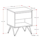 Table de chevet industrielle moderne Moreno de 20 pouces de large en noyer