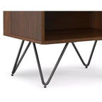 Table de chevet industrielle moderne Moreno de 20 pouces de large en noyer
