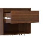 Table de chevet industrielle moderne Moreno de 20 pouces de large en noyer