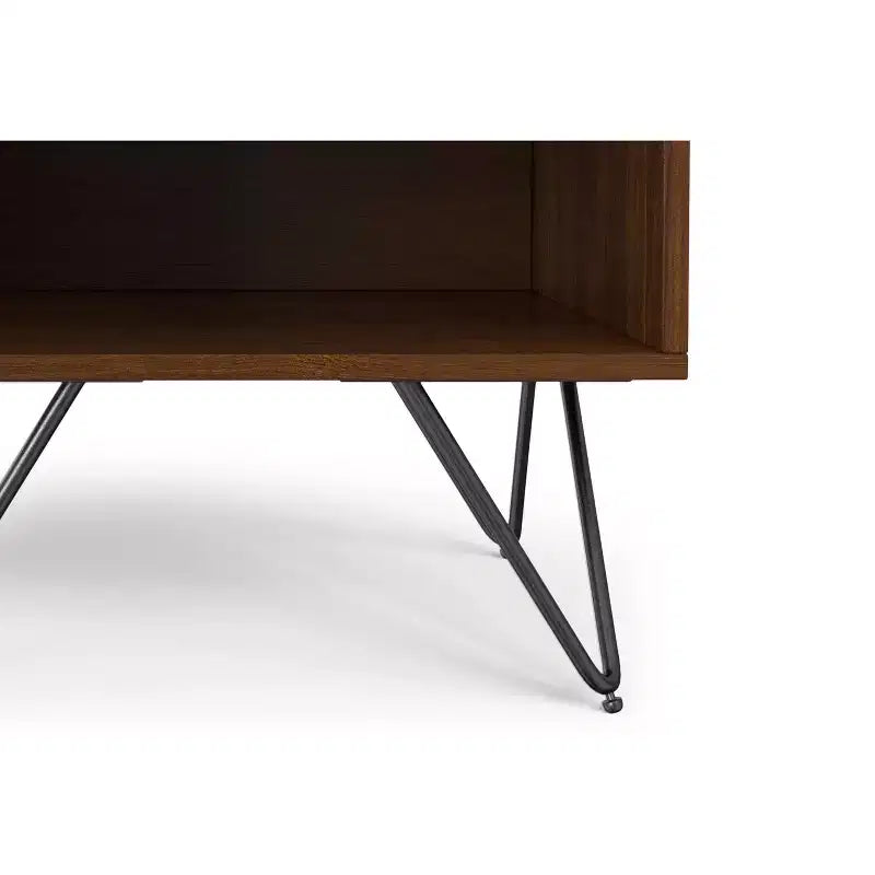 Table de chevet industrielle moderne Moreno de 20 pouces de large en noyer