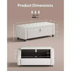 46 Tabouret de rangement pour chaussures avec charnières de sécurité, idéal pour la chambre à coucher, le salon et les bancs d'entrée, capacité de charge maximale de 180 kg