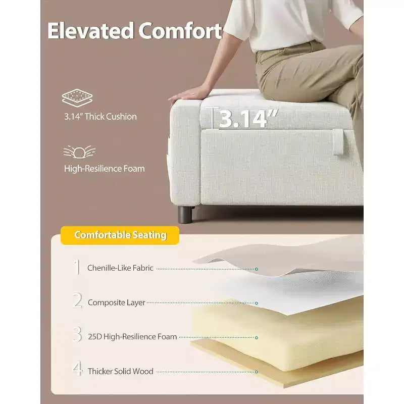 46 Tabouret de rangement pour chaussures avec charnières de sécurité, idéal pour la chambre à coucher, le salon et les bancs d'entrée, capacité de charge maximale de 180 kg