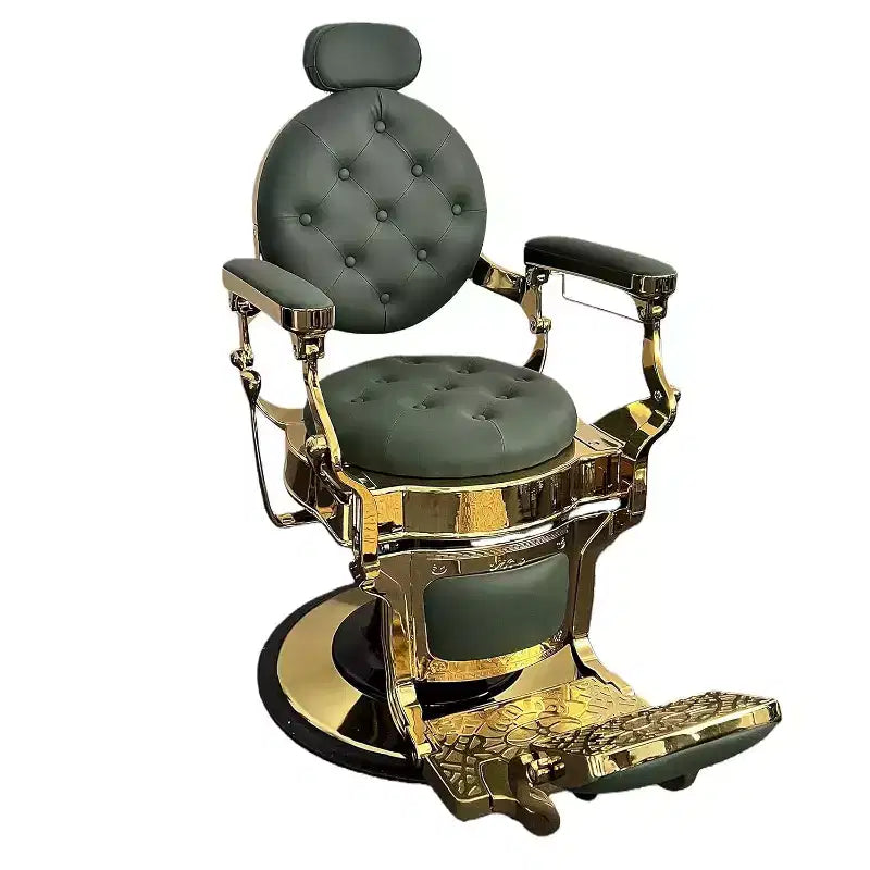Fauteuil de barbier vintage robuste, hauteur réglable, pivotant à 360°, supporte jusqu'à 320 kg