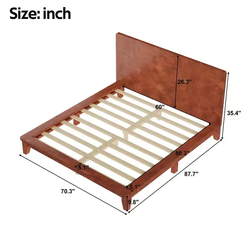 Luxystar Cadre de lit plateforme moderne Queen Size avec tête de lit