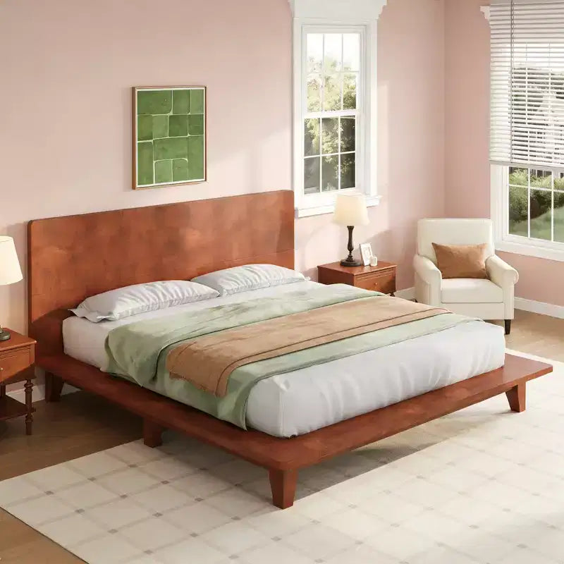 Luxystar Cadre de lit plateforme moderne Queen Size avec tête de lit