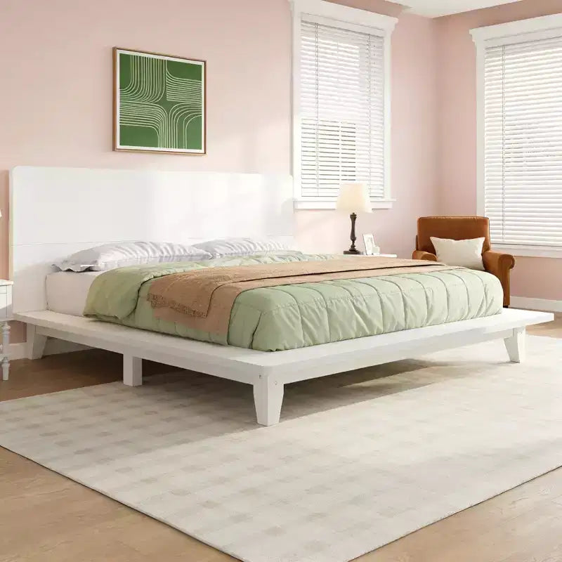 Luxystar Cadre de lit plateforme moderne Queen Size avec tête de lit