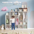 Porte-manteau de classe, organisateur de rangement à 5 compartiments avec 10 crochets, pour la maison, l'école, la crèche, le jardin d'enfants