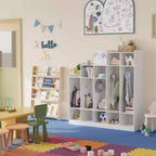 Porte-manteau de classe, organisateur de rangement à 5 compartiments avec 10 crochets, pour la maison, l'école, la crèche, le jardin d'enfants