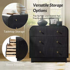 Ernest 27 po. Table d'appoint à 3 tiroirs (lot de 2) | Hulala Home-NOIR