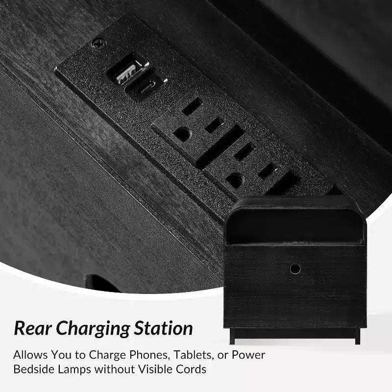 Ernest 27 po. Table d'appoint à 3 tiroirs (lot de 2) | Hulala Home-NOIR