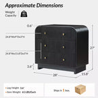 Ernest 27 po. Table d'appoint à 3 tiroirs (lot de 2) | Hulala Home-NOIR
