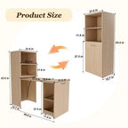 Bureau extensible avec étagères de rangement et roulettes, design pliable pour petits espaces et bureaux (Bois clair)
