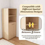Bureau extensible avec étagères de rangement et roulettes, design pliable pour petits espaces et bureaux (Bois clair)