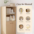Bureau extensible avec étagères de rangement et roulettes, design pliable pour petits espaces et bureaux (Bois clair)