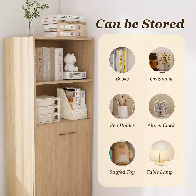 Bureau extensible avec étagères de rangement et roulettes, design pliable pour petits espaces et bureaux (Bois clair)