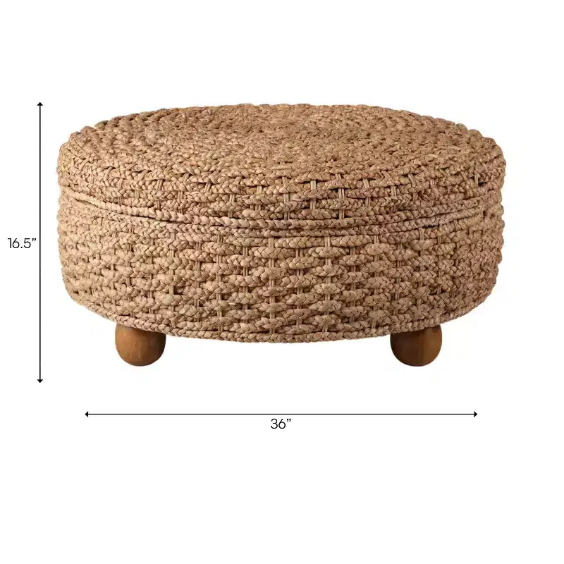 Décoration d'intérieur - Ottoman de coiffeuse - Ottoman de rangement pour chambre à coucher - Tabouret élégant et repose-pieds ottoman pour pièce d'appoint fonctionnelle - 16.5, Marron