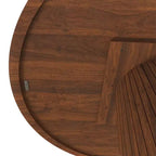 47 Table à Manger Ronde Moderne pour 4 Personnes, Table de Cuisine de Style Ferme avec Base à Lattes de Bois, Table Pied Central pour Salle à Manger-Panipeachy