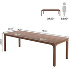 Bureau d'ordinateur extra long Lantine de 199,9 cm, poste de travail double pour 2 personnes pour le bureau à domicile, marron café