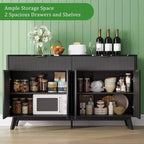 Buffet de rangement de 60" avec 2 tiroirs, 4 portes et étagères réglables pour salle à manger, salon