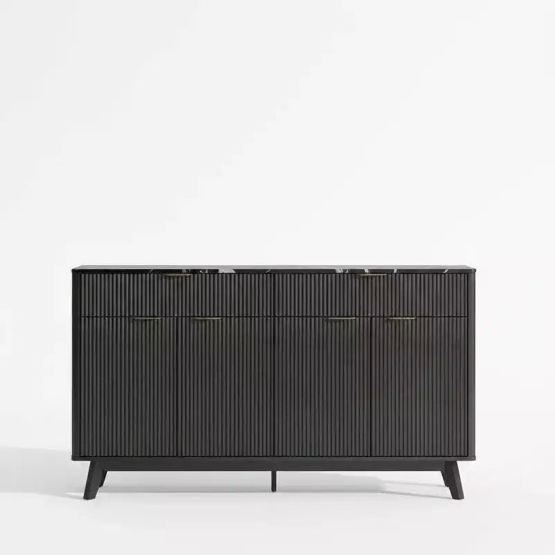 Buffet de rangement de 60" avec 2 tiroirs, 4 portes et étagères réglables pour salle à manger, salon