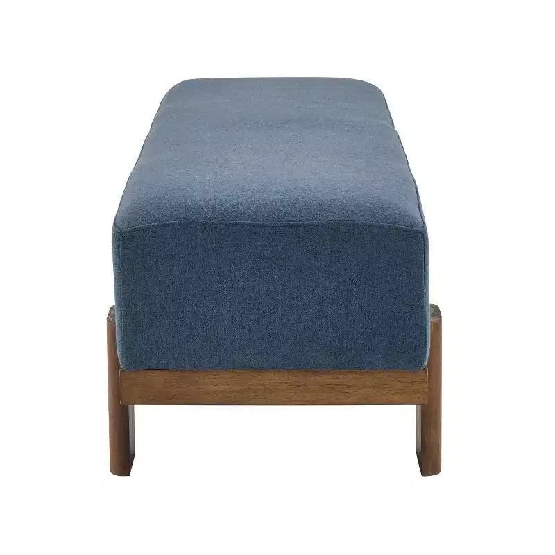 Banc rembourré Christopher Knight Home Blinny de 54,75 po de largeur avec pieds en bois d'hévéa