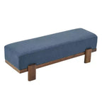 Banc rembourré Christopher Knight Home Blinny de 54,75 po de largeur avec pieds en bois d'hévéa