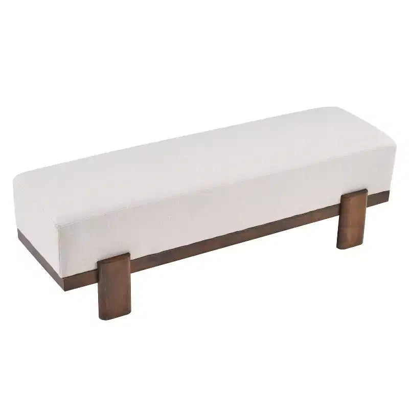 Banc rembourré Christopher Knight Home Blinny de 54,75 po de largeur avec pieds en bois d'hévéa