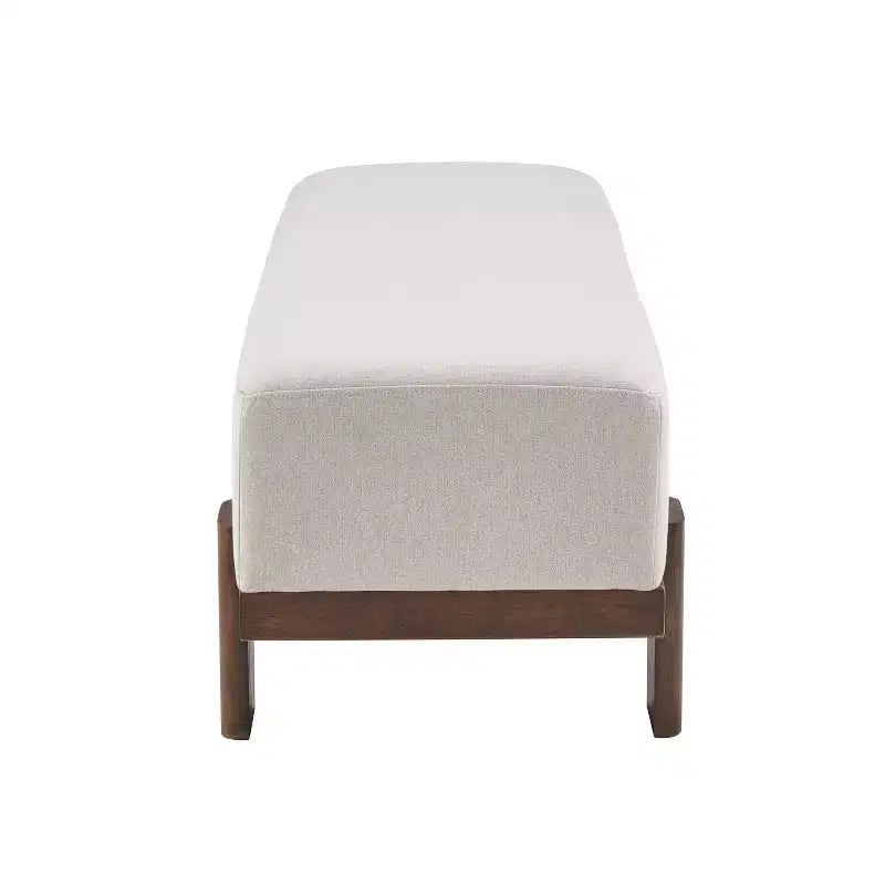 Banc rembourré Christopher Knight Home Blinny de 54,75 po de largeur avec pieds en bois d'hévéa