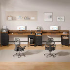 Bureau d'ordinateur brun de 61 pouces avec station de charge, bureau de jeu avec lumières LED, 5 tiroirs en tissu réversibles, table d'écriture et de rangement pour bureau à domicile