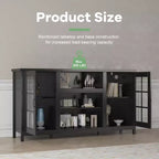 Meuble TV de 65 pouces, meuble de divertissement moderne en bois avec armoires de rangement, table de console multimédia pour salon et bureau