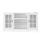 Meuble TV de 65 pouces, meuble de divertissement moderne en bois avec armoires de rangement, table de console multimédia pour salon et bureau
