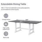 Ensemble de salle à manger rustique extensible 6 pièces Whisen, comprenant une table de salle à manger à tréteaux de 195,3 cm et 4 chaises de salle à manger rembourrées, 1 banc.