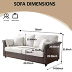 Canapé détachable 2 places confortable Dyonery 78 au design ergonomique, gris