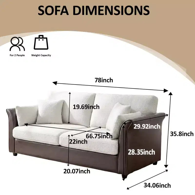 Canapé détachable 2 places confortable Dyonery 78 au design ergonomique, gris