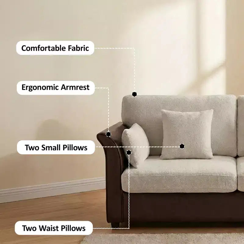 Canapé détachable 2 places confortable Dyonery 78 au design ergonomique, gris