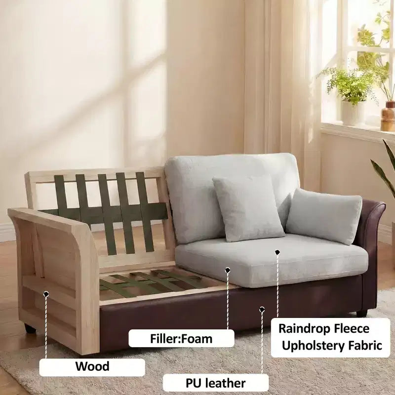 Canapé détachable 2 places confortable Dyonery 78 au design ergonomique, gris