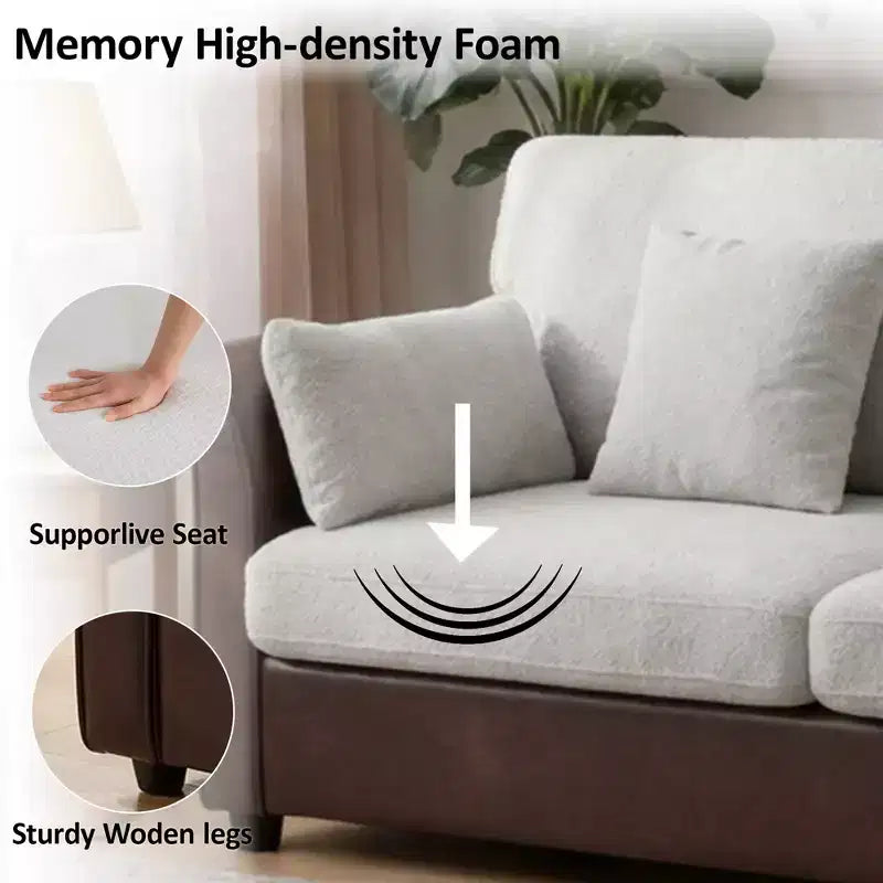 Canapé détachable 2 places confortable Dyonery 78 au design ergonomique, gris