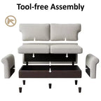Canapé détachable 2 places confortable Dyonery 78 au design ergonomique, gris