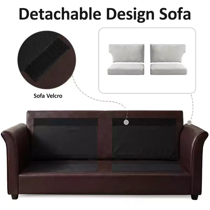 Canapé détachable 2 places confortable Dyonery 78 au design ergonomique, gris