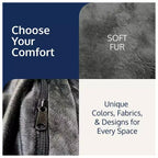 Ultimate Sack Pouf géant 3 pi, Fauteuil intérieur confortable surdimensionné, Fourrure anthracite