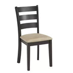 Chaises de salle à manger Kensington en bois noir et microfibre beige, dossier échelle (lot de 2) - Noir/Beige - iNSPIREQ